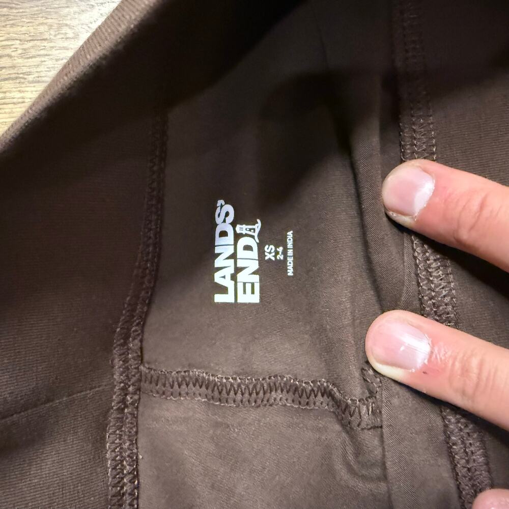 Lands’ End Starfish Leggings Women's XS Rich Coffee brown Mid Rise? Knit - Picture 4 of 6